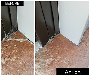Before and after of floor repair