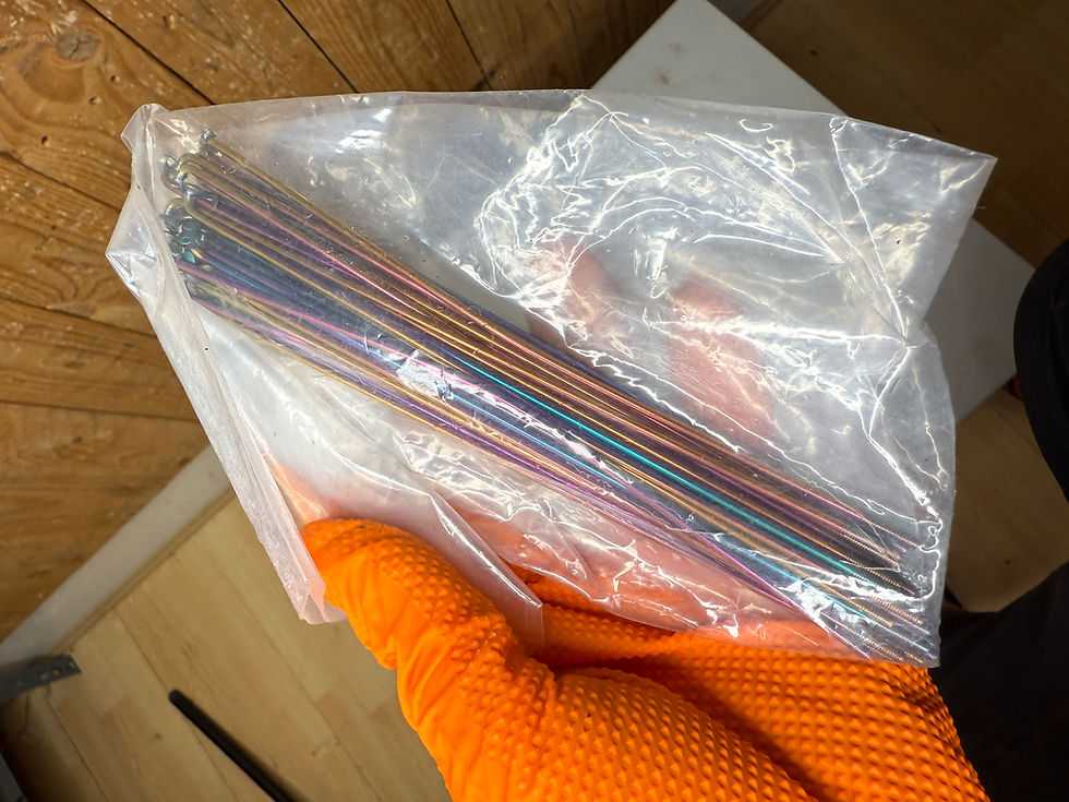 Thumbnail: Custom Oil Slick Jet Fuel 18" BMX Spokes Set - Enough for 1x Wheel
