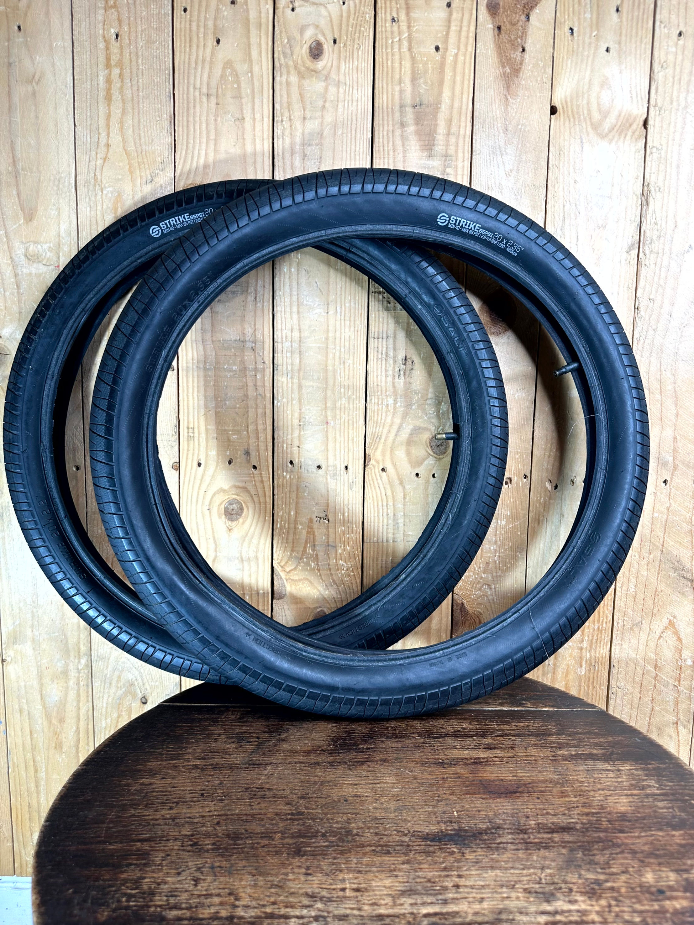 Salt Plus 'Striker' Custom BMX Tyre set - Black - 20" x 2.20 & 2.35" + 2 Tubes