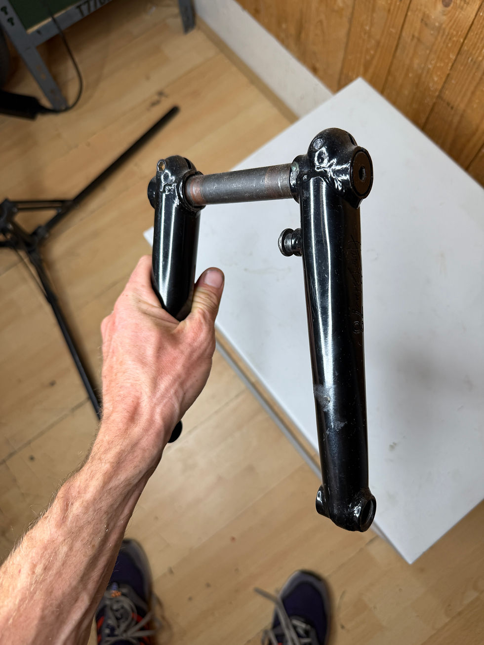 Thumbnail: Haro 78 BMX Cranks 175mm Black - 19mm Spindle RHD - Very Good Condition