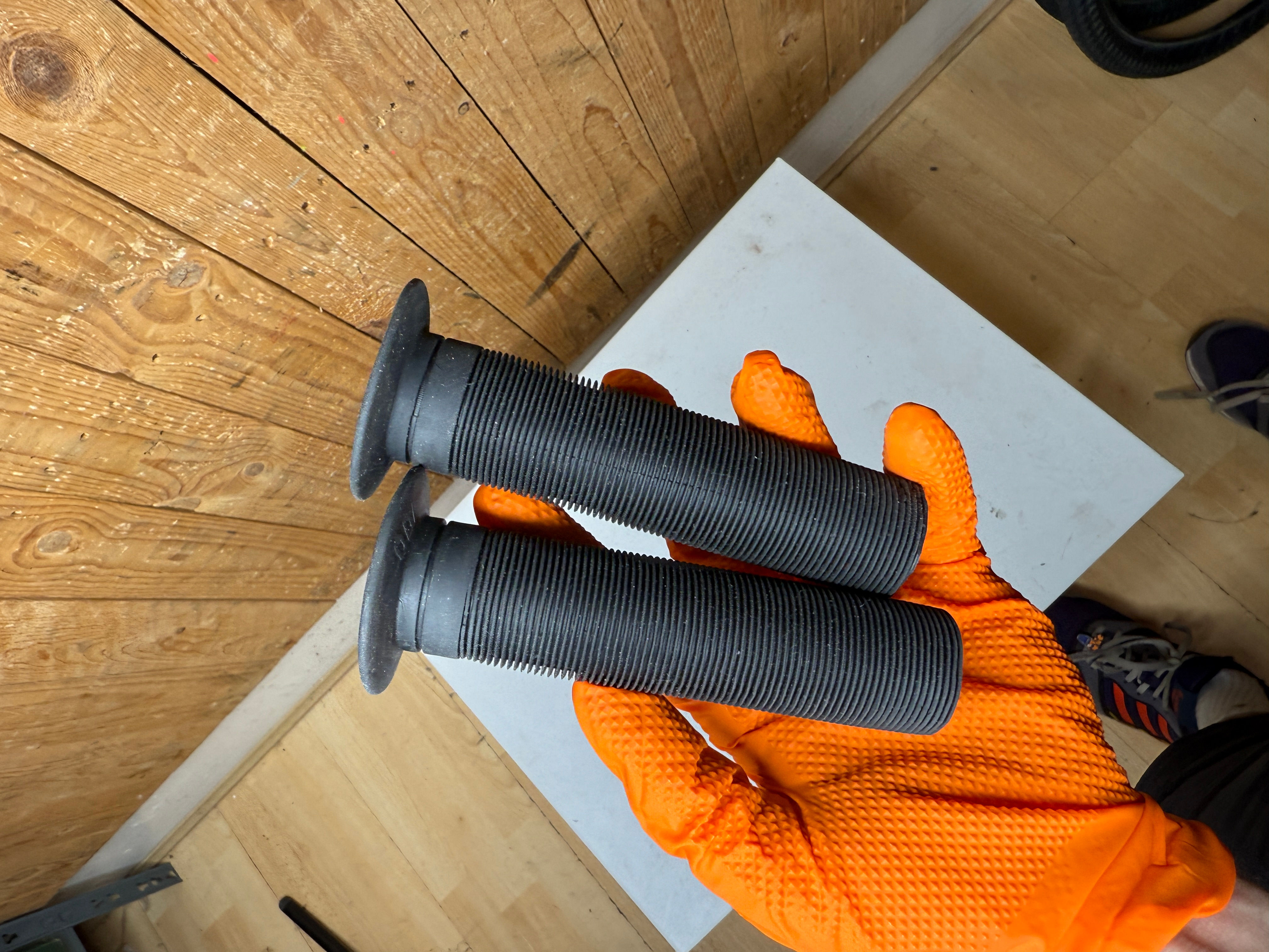 ODI Longneck Flanged BMX Grips Black - Short Cut No Bar Ends