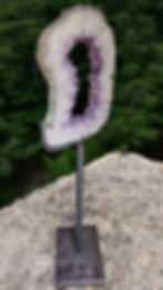 Thumbnail: Amethyst PORTAL GEODE SLICE on stand