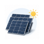 Panneaux solaires avec soleil