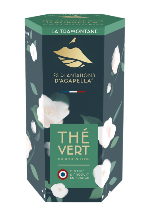 Boîte de thé vert La Tramontane Les Plantations d'Acapella.