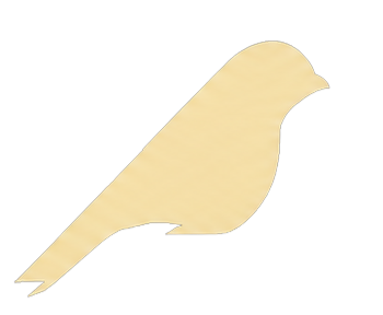 Silhouette d'un petit oiseau de profil.