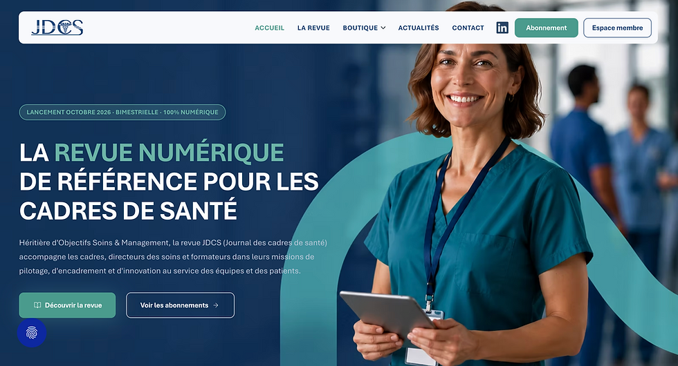 Site e-commerce pour JDCS, la revue numérique à destination des cadres de santé