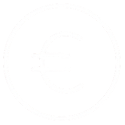 Symbole de l'euro blanc dans un cercle, représentant la monnaie européenne SPICA.