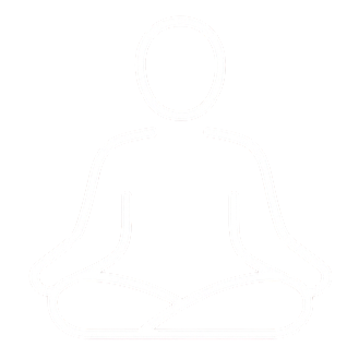 Icône blanche d'une personne méditant en position du lotus et SPICA