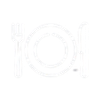 Icône d'assiette avec fourchette et couteau