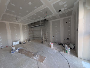 Chantier de plâtrerie d'un projet de location à Villeurbanne.