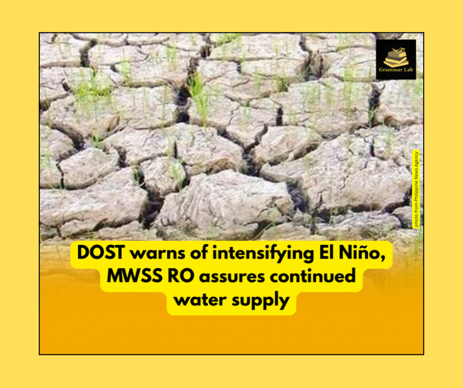 DOST Warns of Intensifying El Niño, MWSS RO Assures Continued Water Supply