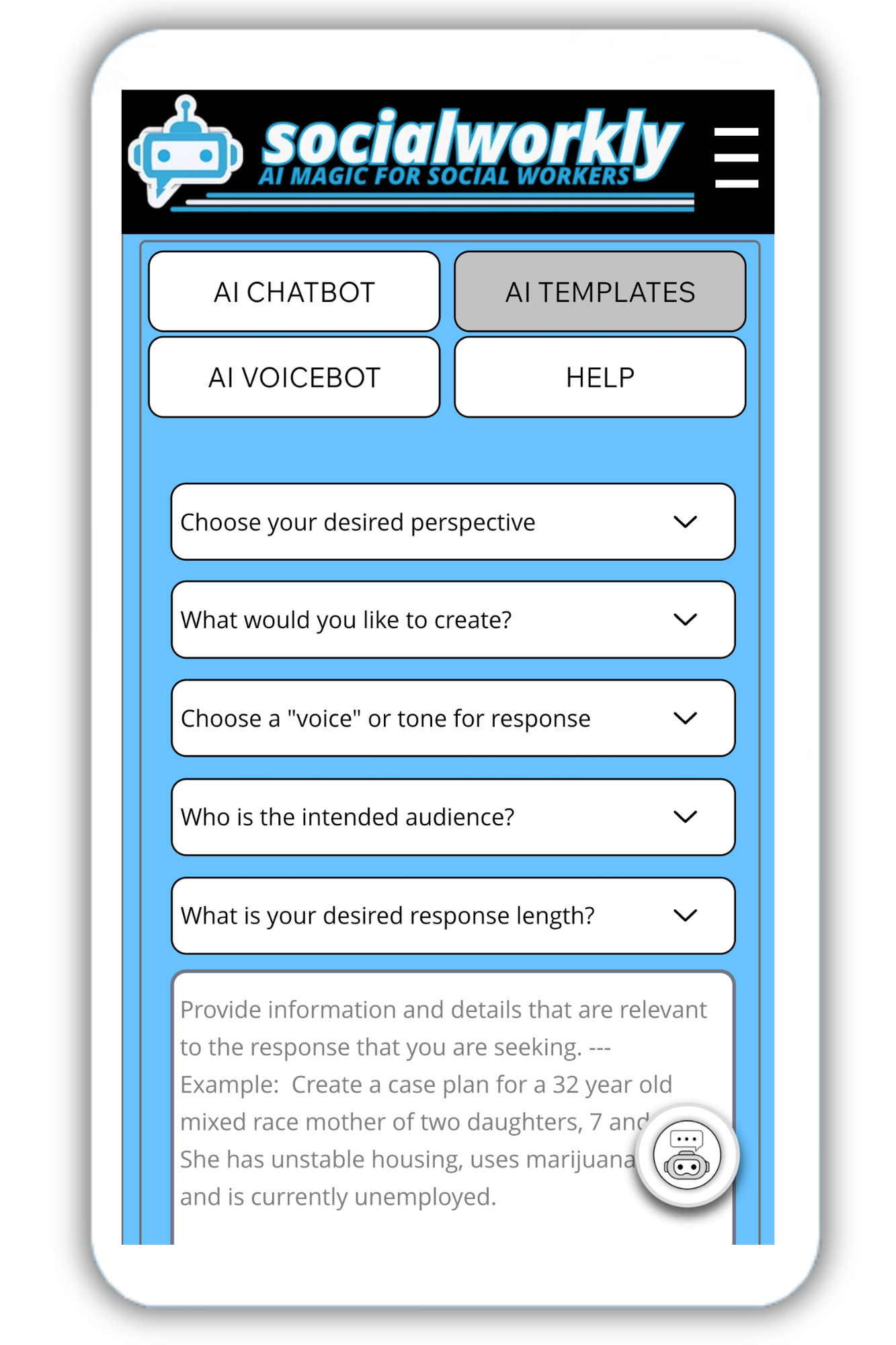 socialworkly ai templates tool now known as MagicDocs for dropdown choices to create assessments, case notes, progress notes, and other tools
