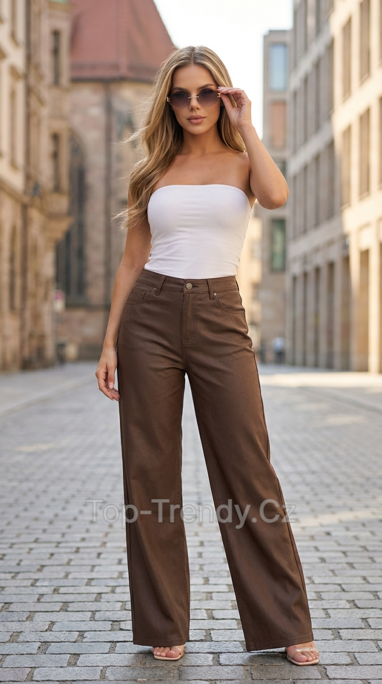 Miniatura: Lakovane kalhoty ShineFlex Brown