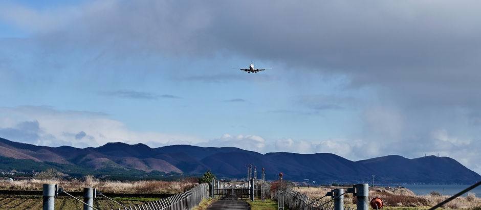 真上の飛行機に自分の姿を写したかった、今回も失敗。