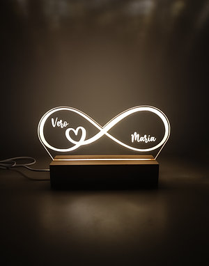 Lámpara Led Acrílico Multicolor Personalizada Símbolo Infinito