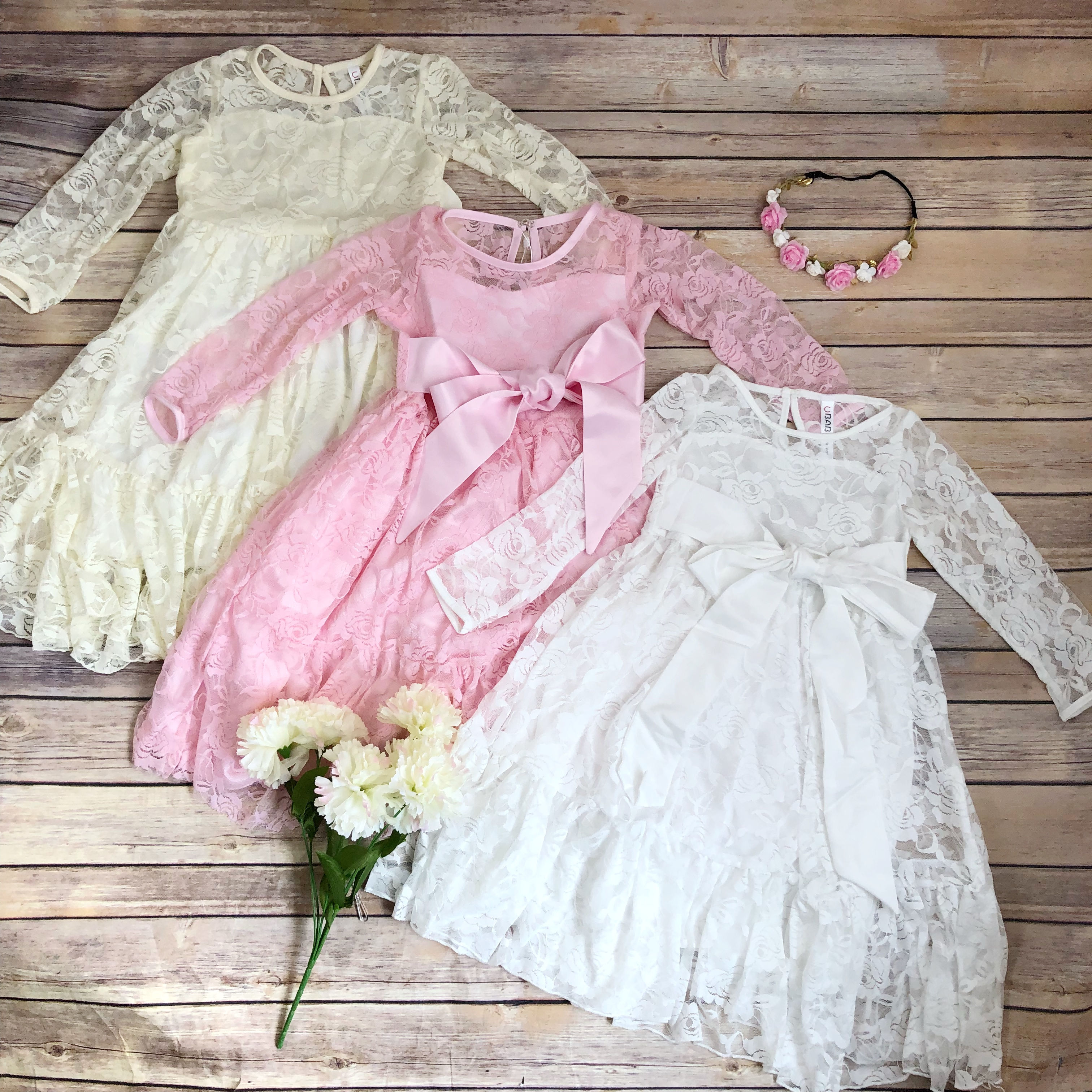 Janice maxi dress (ivory, white, pink)