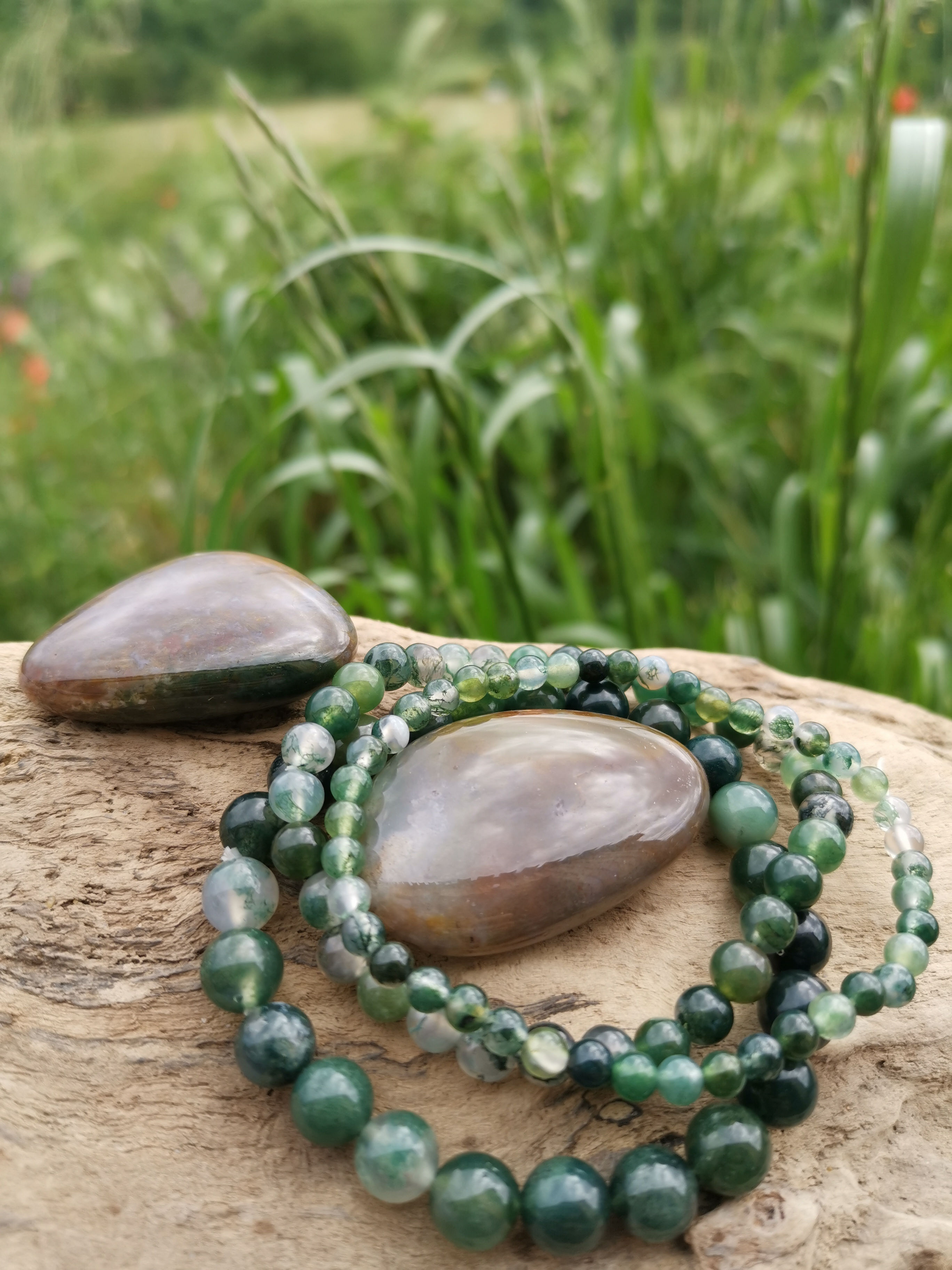 Bracelet Agate mousse ☾ Porte-bonheur & Nouveau départ