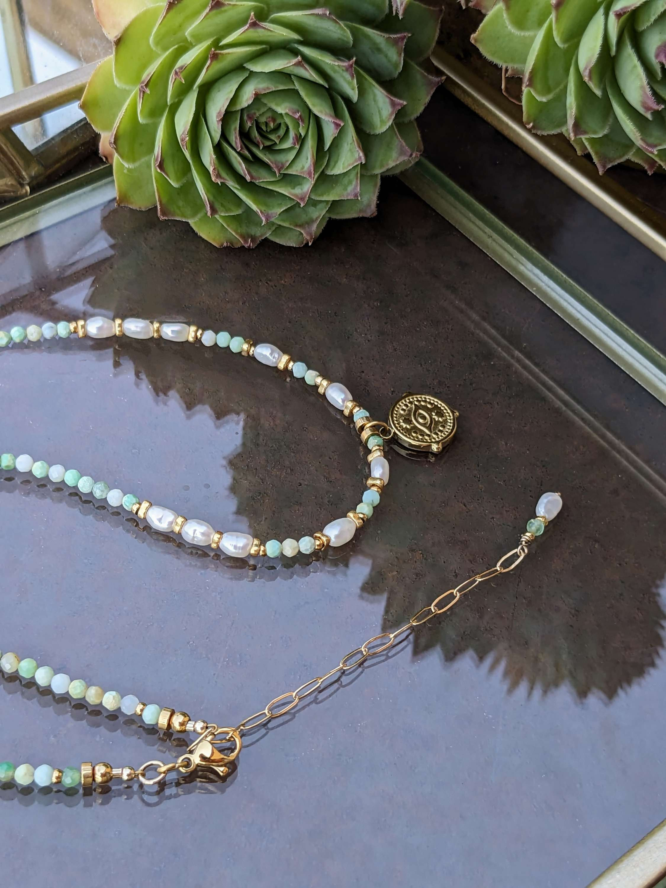 Collier MUCHA  •  Chrysoprase