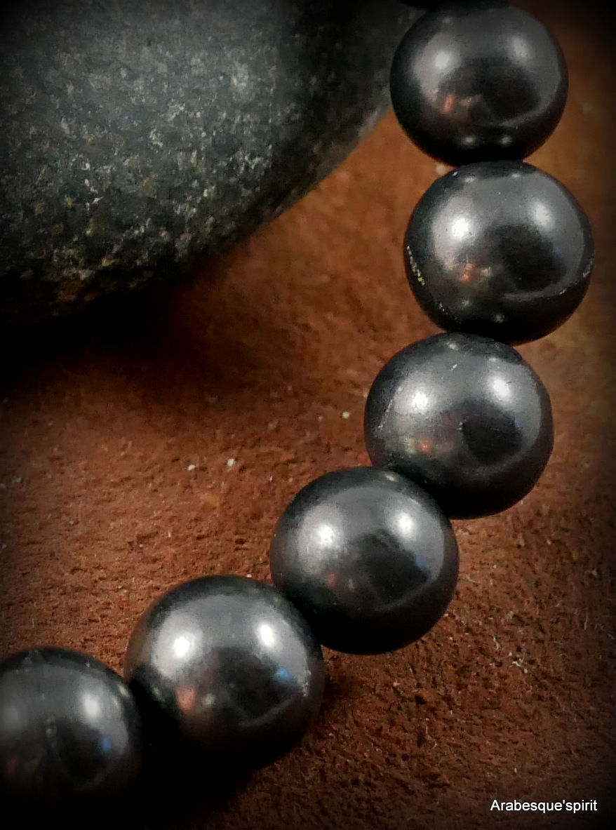 Miniature : Bracelet SHUNGITE - 8 mm