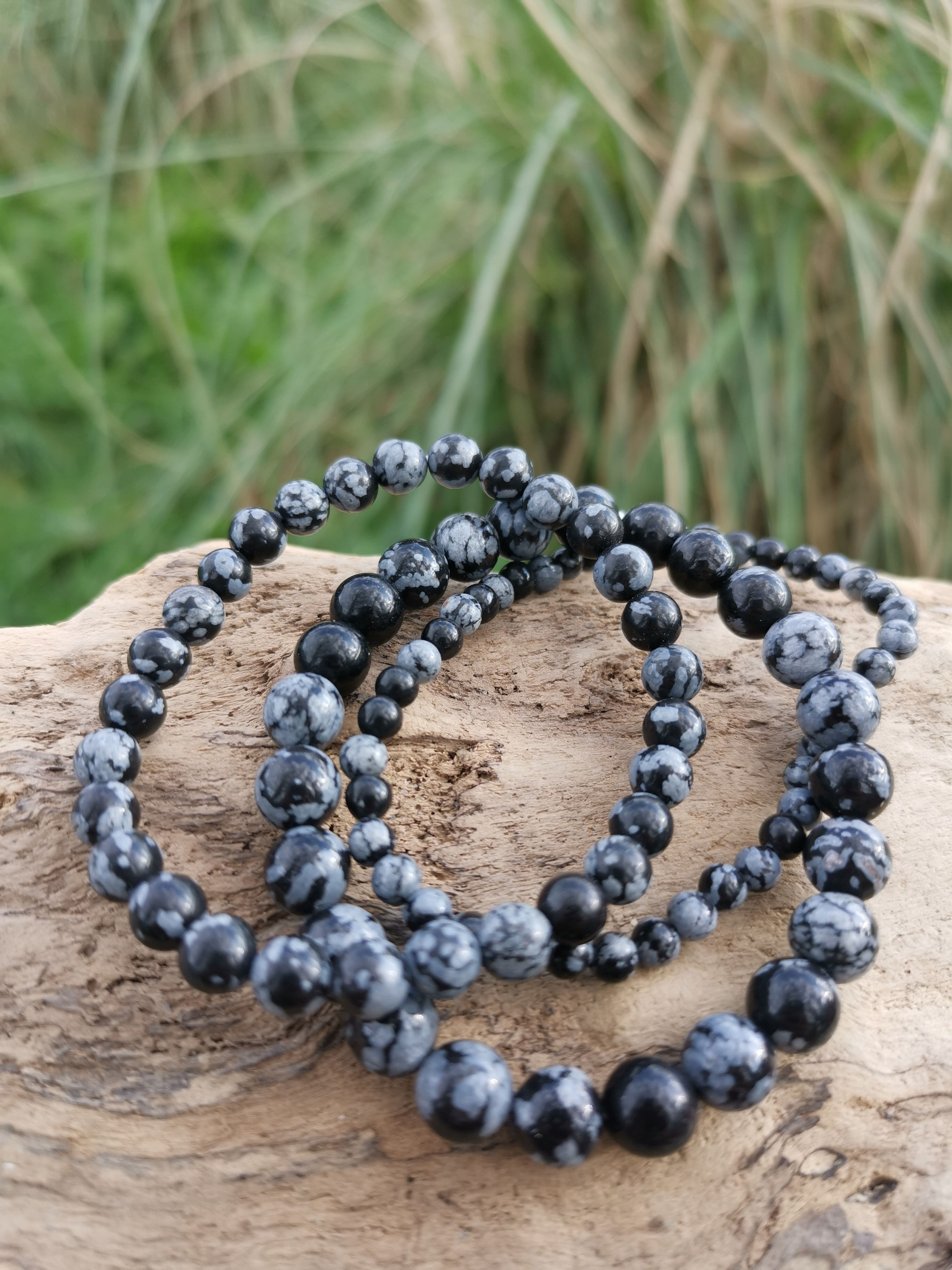 Bracelets Obsidienne étoilée ☾ Nettoyage émotionnel, équilibre, protection.