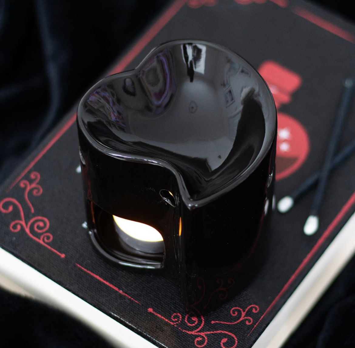Quemador corazón negro (ceras aromáticas)