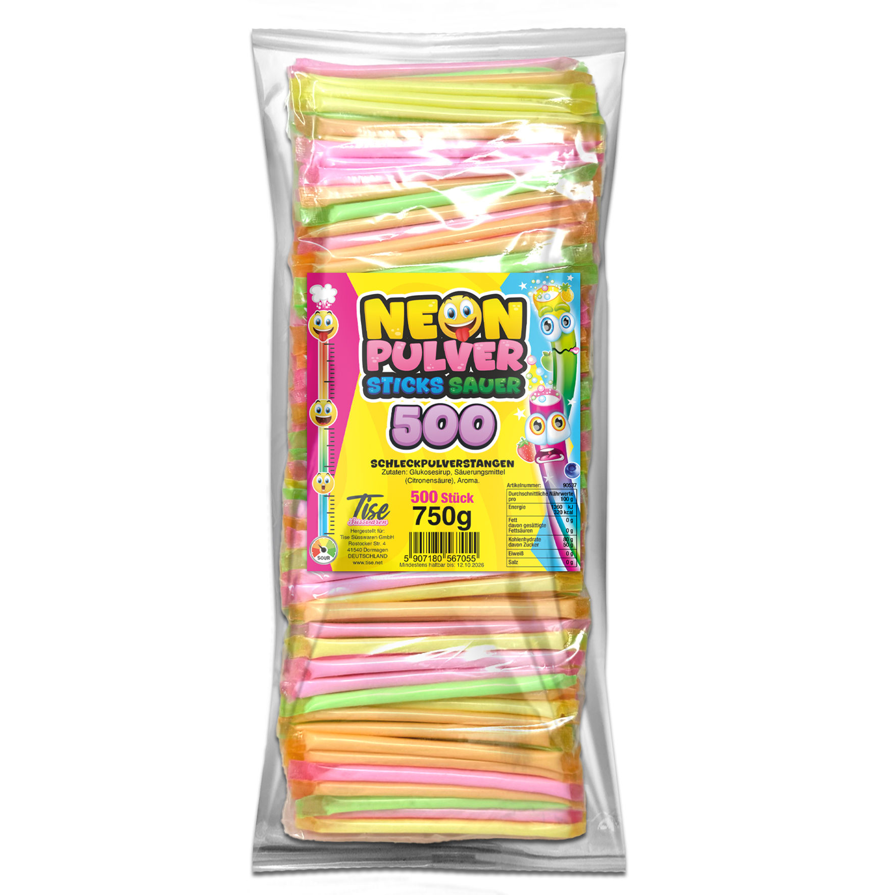 Neon Pulversticks (500 Stück/750g)