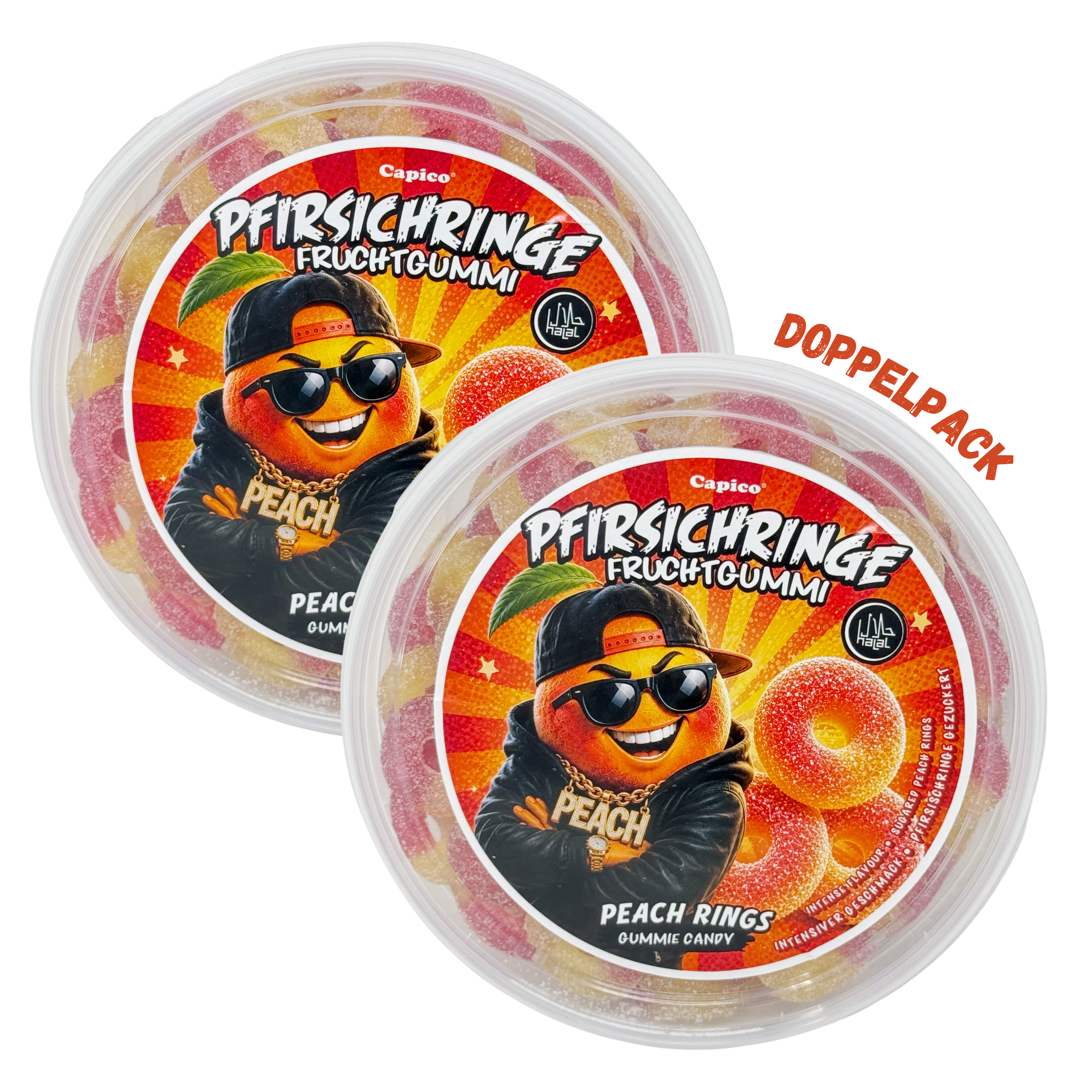 Capico Pfirsichringe gezuckert Fruchtgummi (2x340g)