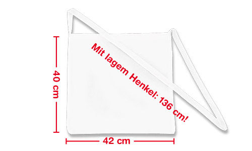 Umhängetasche/Wurfbeutel - Weiß (1 Stück)