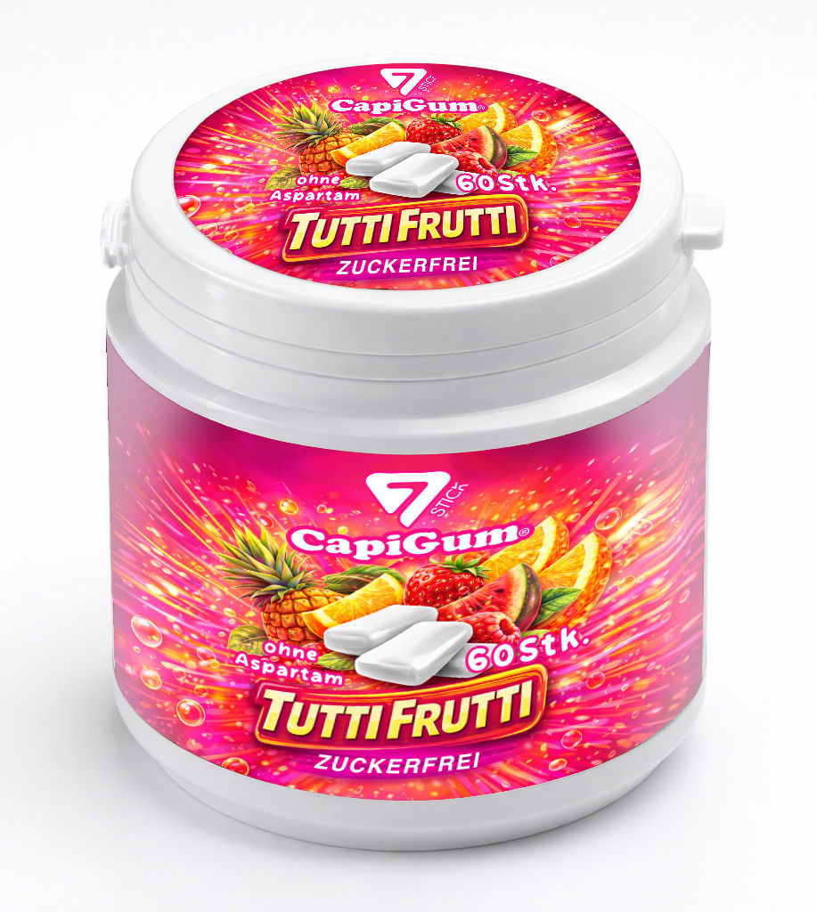 Thumbnail: Capico Kaugummi Zuckerfrei Tutti Frutti 6 x 60 Stück (480g)