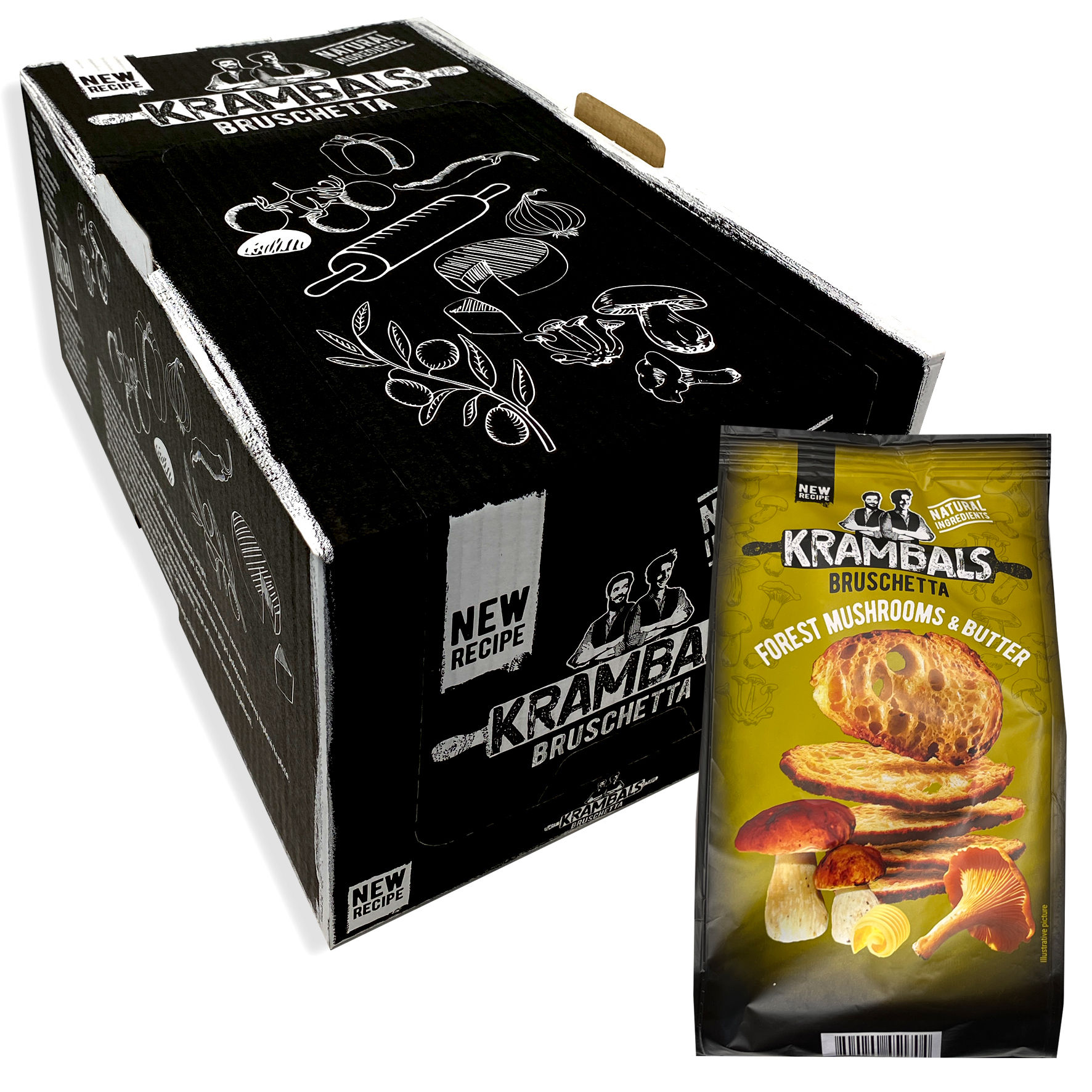 Krambals Brotchips Waldpilz & Butter Karton (12x70g)