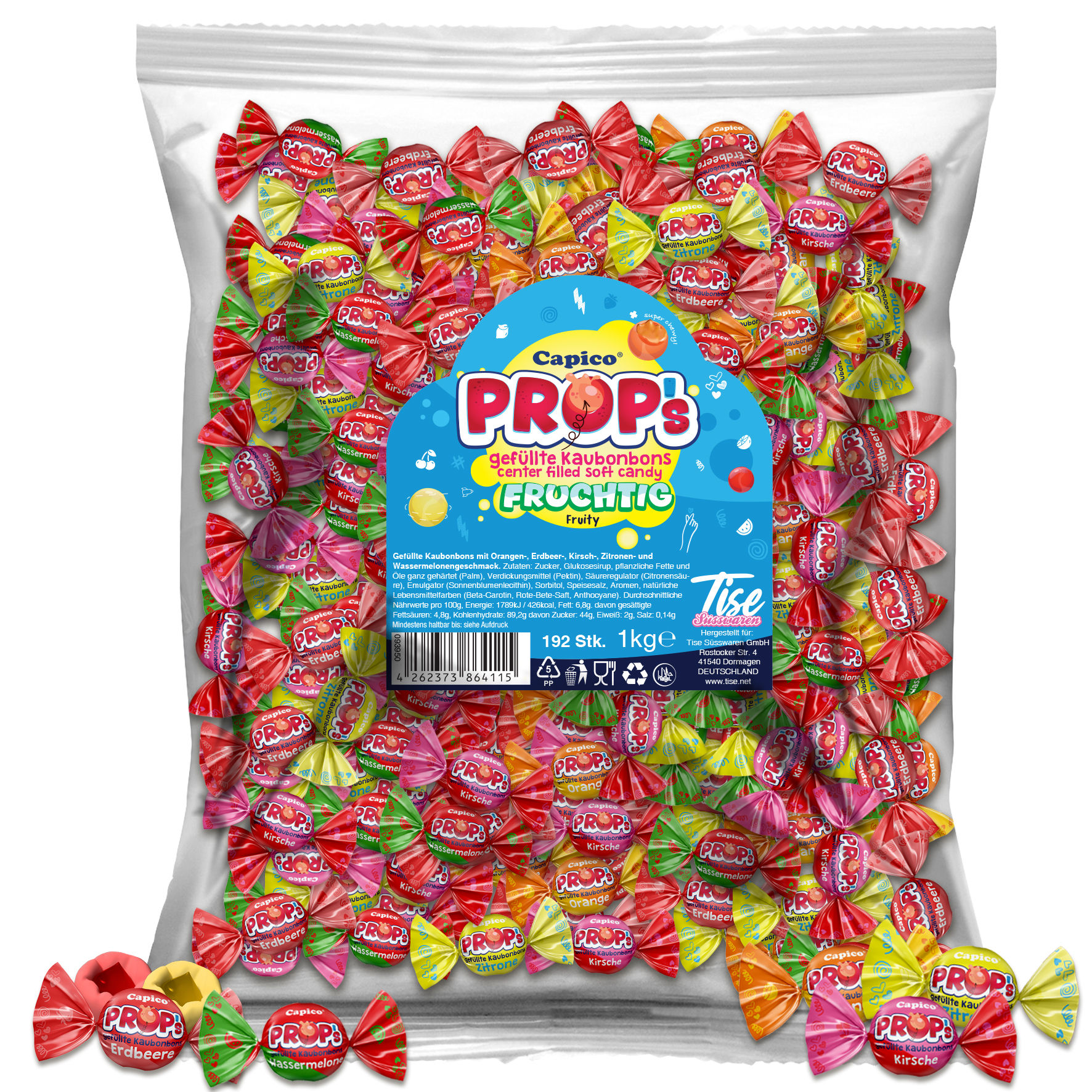 Capico Prop's gefüllte Kaubonbons (1kg)