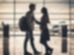 Couples departing at airport