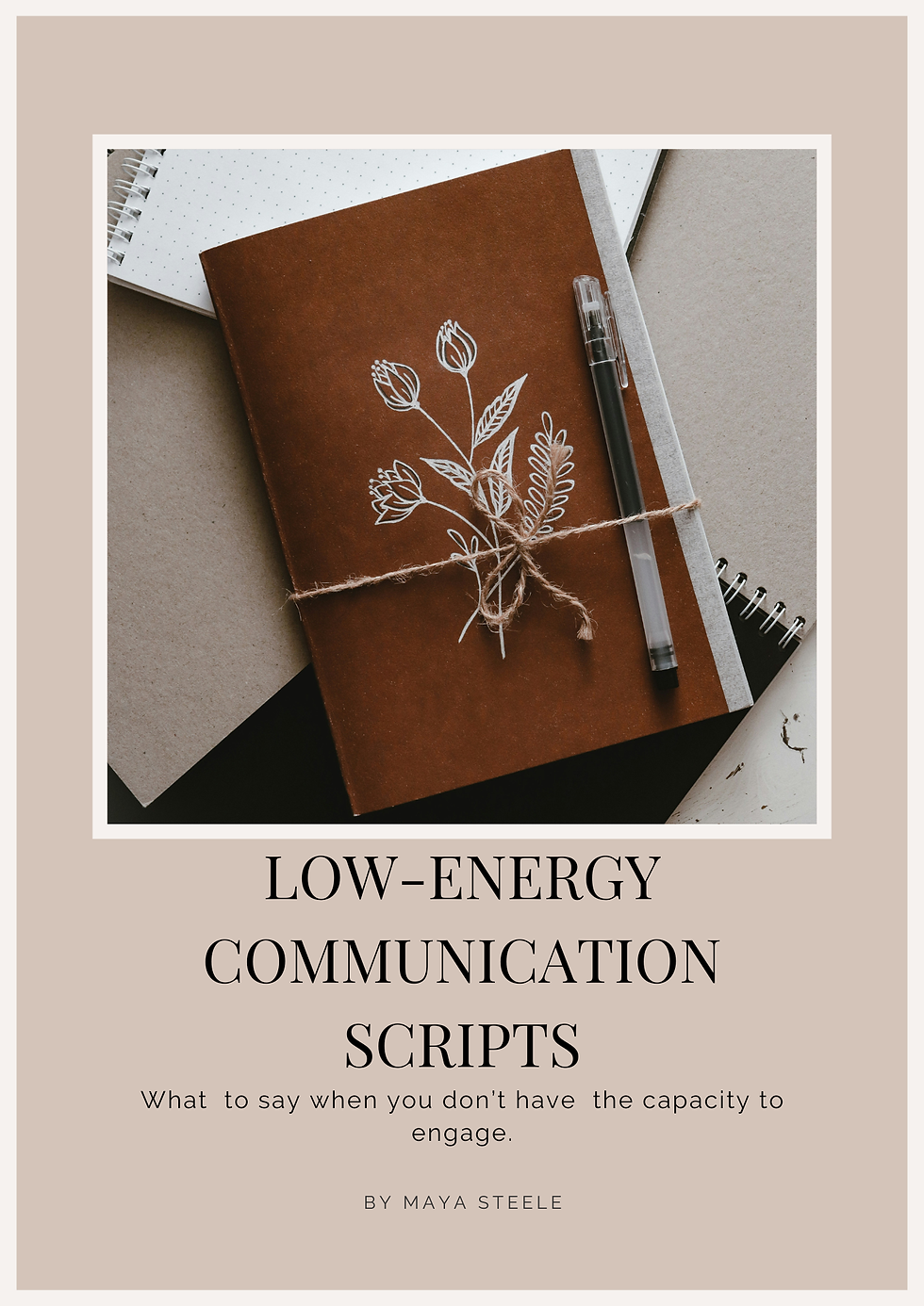 Low-Energy Communication Scripts workbook cover showing calm, minimal design
