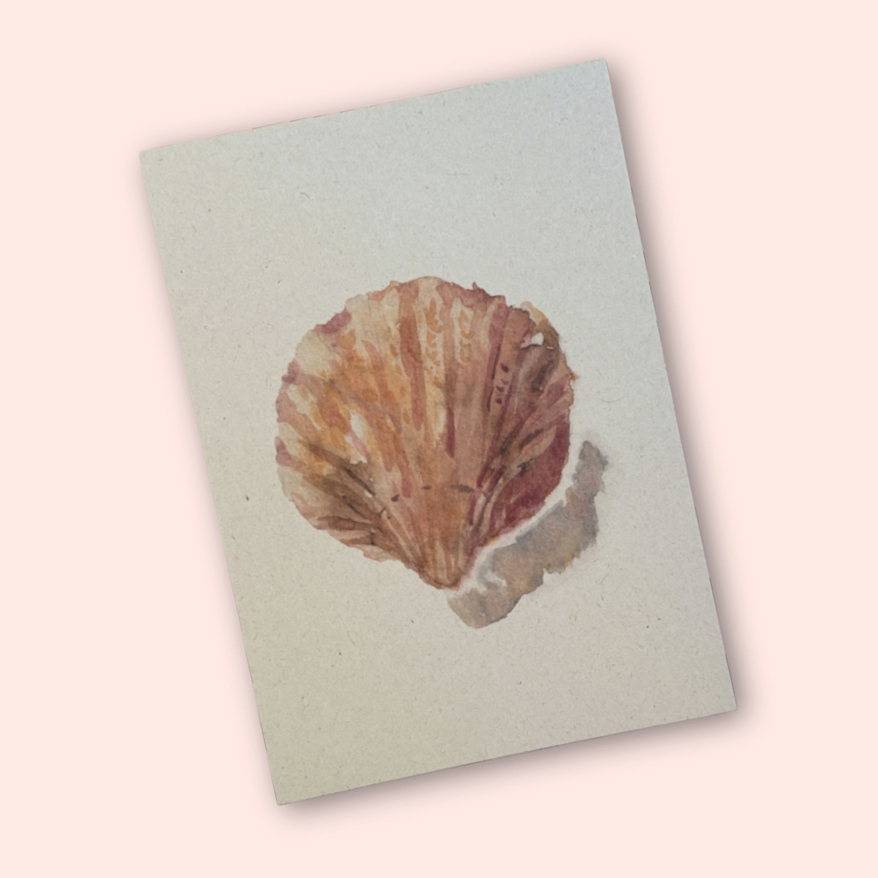 Aquarel wenskaart A6 (10,5x14,8) | schelp zand (B2B)