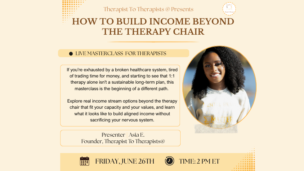 How To Build Income Beyond The Therapy Chair