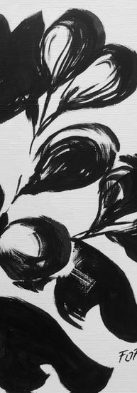 A fig illustration with acrylic in monochrome colours. Philipa-atelier  