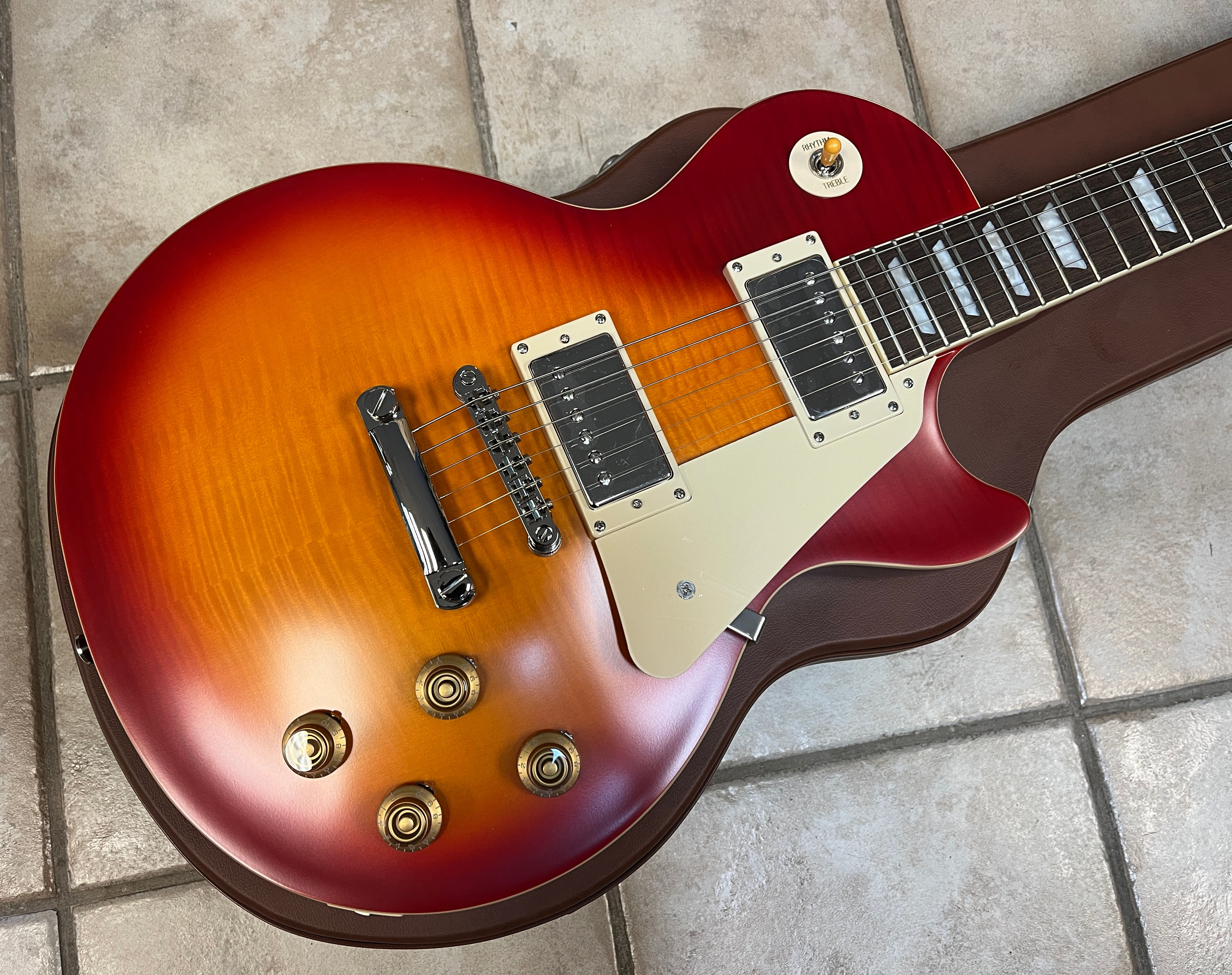 Epiphone 1959 Les Paul Standard Electric Guitar Dark Cherry Burst w Case