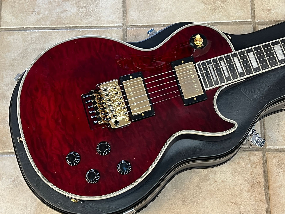 2024 Epiphone Alex Lifeson Les Paul Custom Axcess Quilt Ruby