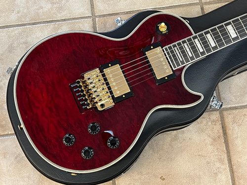 2024 Epiphone Alex Lifeson Les Paul Custom Axcess Quilt Ruby with