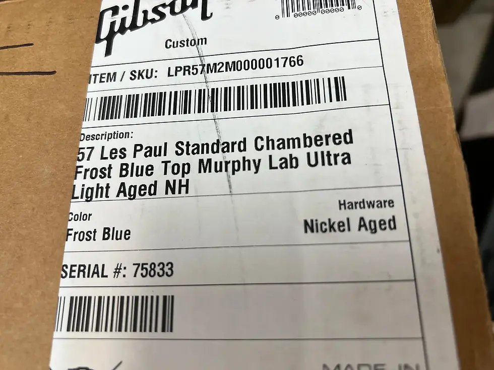 Thumbnail: 2025 Gibson Custom 1957 Chambered Les Paul Ultra Light Aged Frost Blue