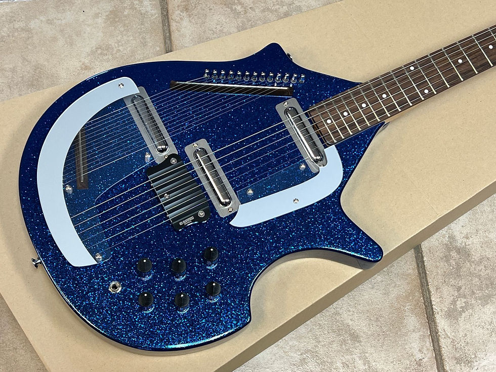 Thumbnail: Danelectro Coral Electric Sitar Blue Sparkle Metal Flake