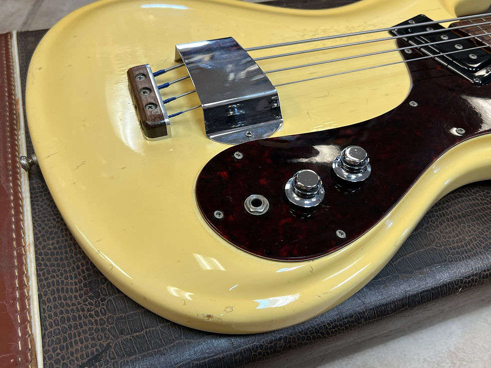 Thumbnail: Vintage 1965 Mosrite Ventures Model Bass Guitar White with case
