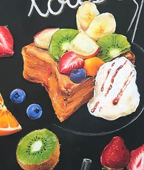 チョークアートで描いたフルーツフレンチトースト