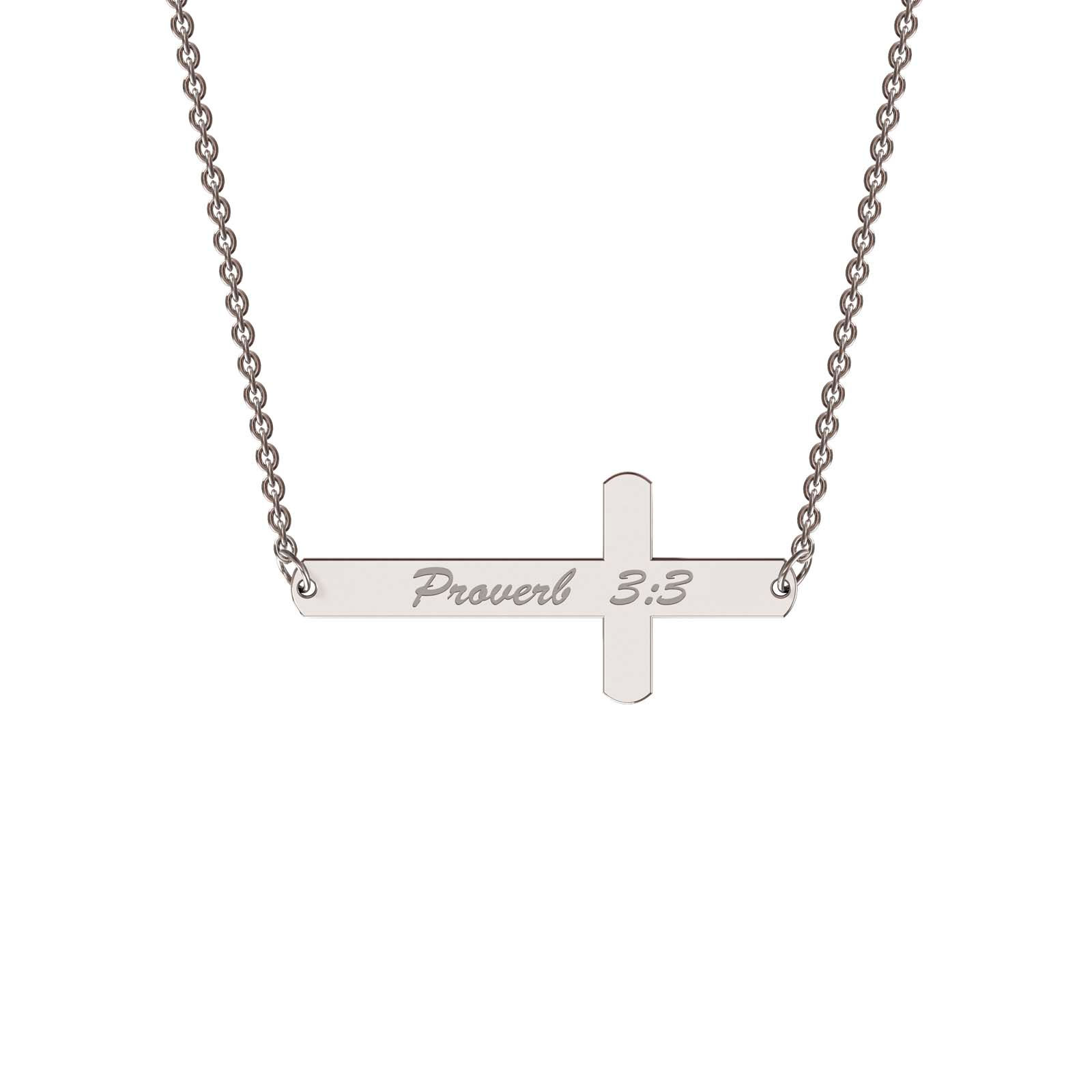 Sideways Cross Silver, 9ct Yellow or 9ct Rose