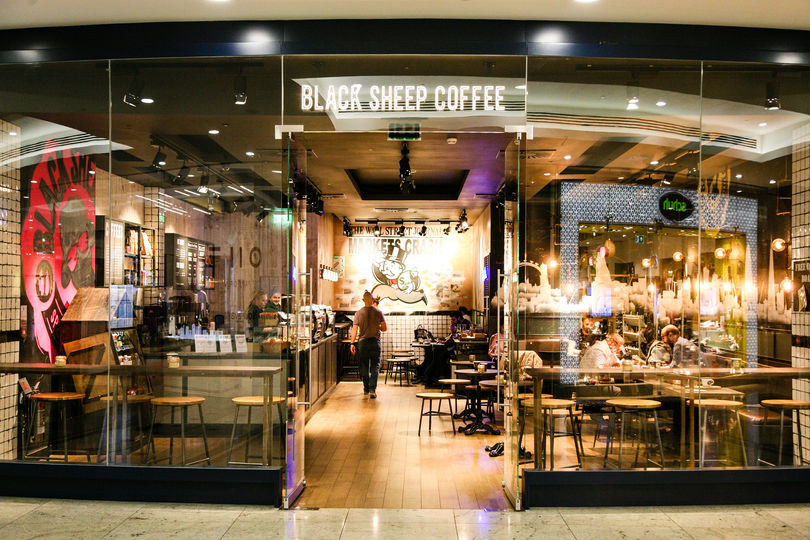 Aamzing view of Black Sheep shop in shopping centre at Canary Wharf.