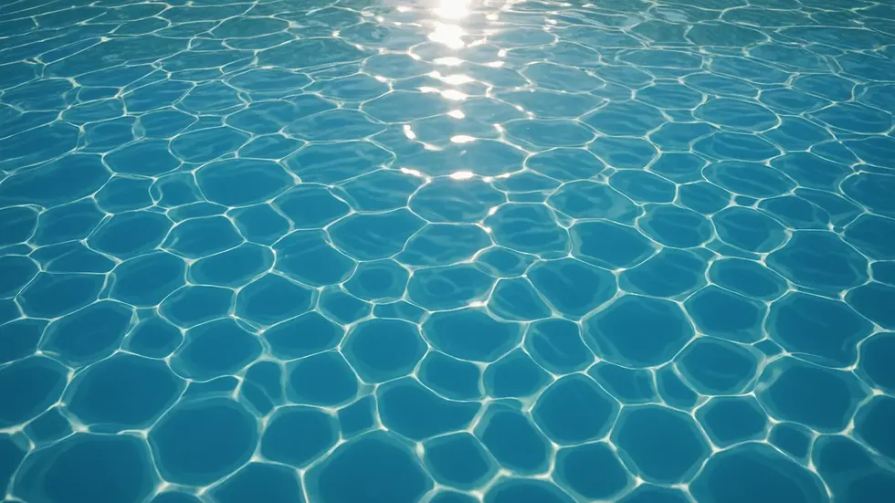Close-up view of clean pool water reflecting sunlight