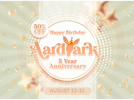Aardvark Anniversary Sale