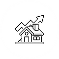 Icon representing increased living space in your home, featuring a house and an upward arrow.