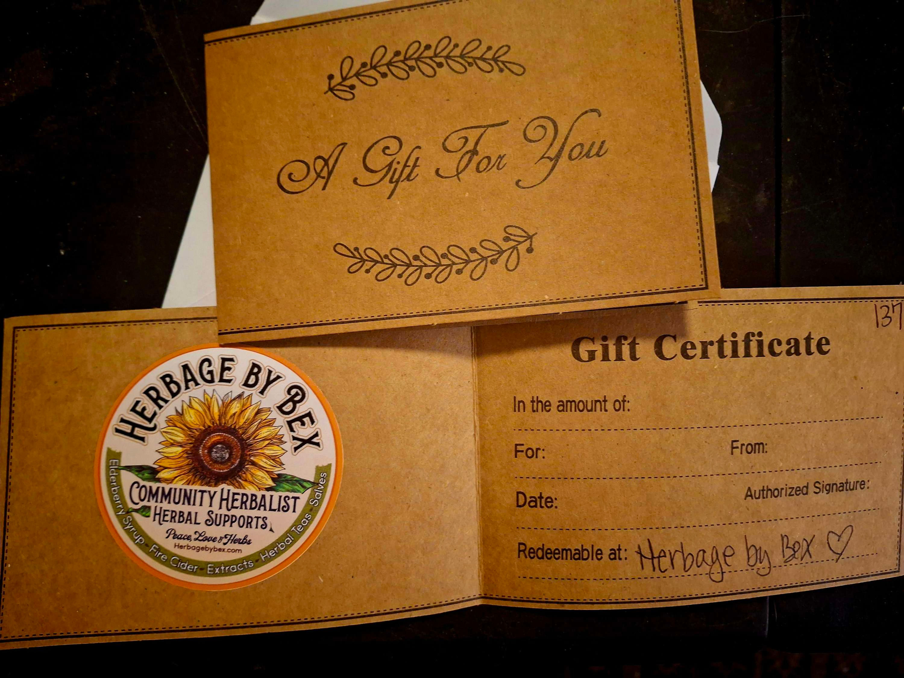 $100 Gift certificate 