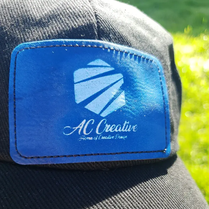 Thumbnail: Baseball cap with personalised leatherette patch